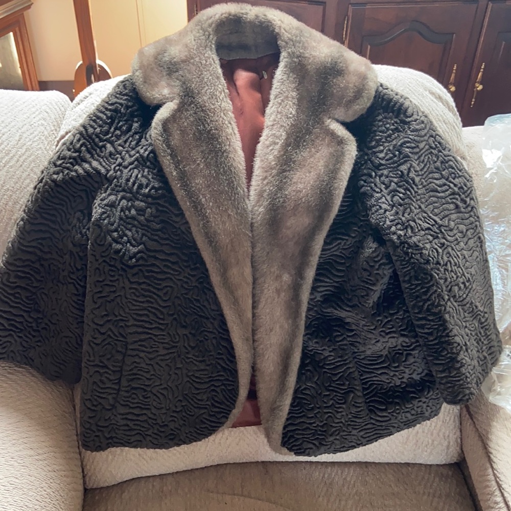 Dark brown vintage fur coat